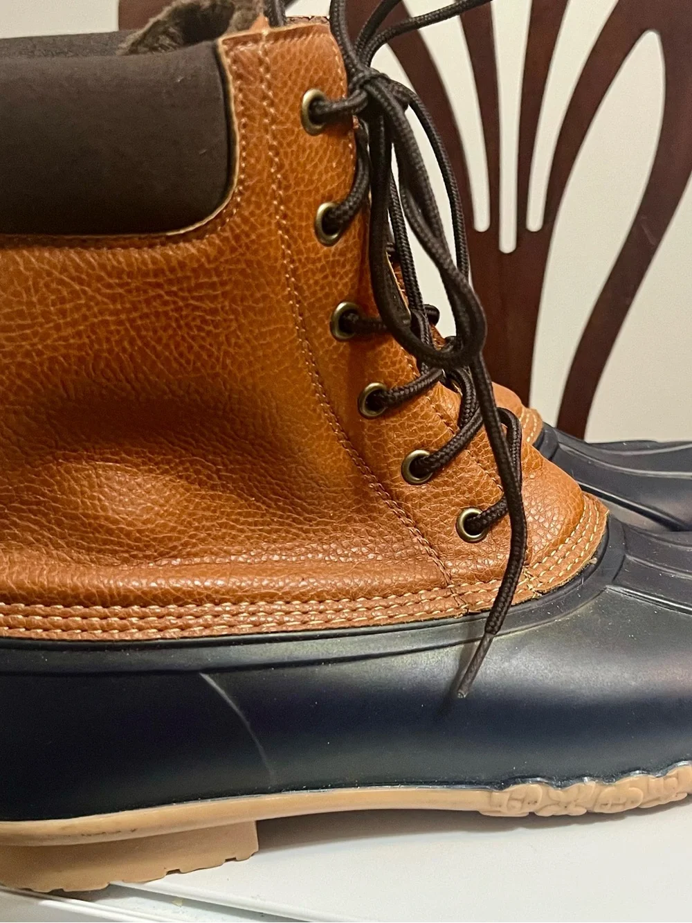 Men's Brown Leather & Weatherproof Vintage Rain Duck Boots size 10M
